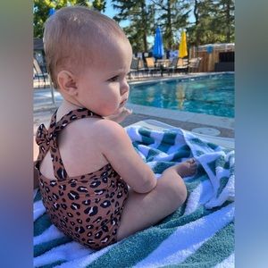 Leopard print swim suit 12 months
